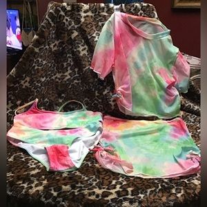NWOT  TWEEN GIRL 4 PACK TIE DYE DRAWSTRING SIDES